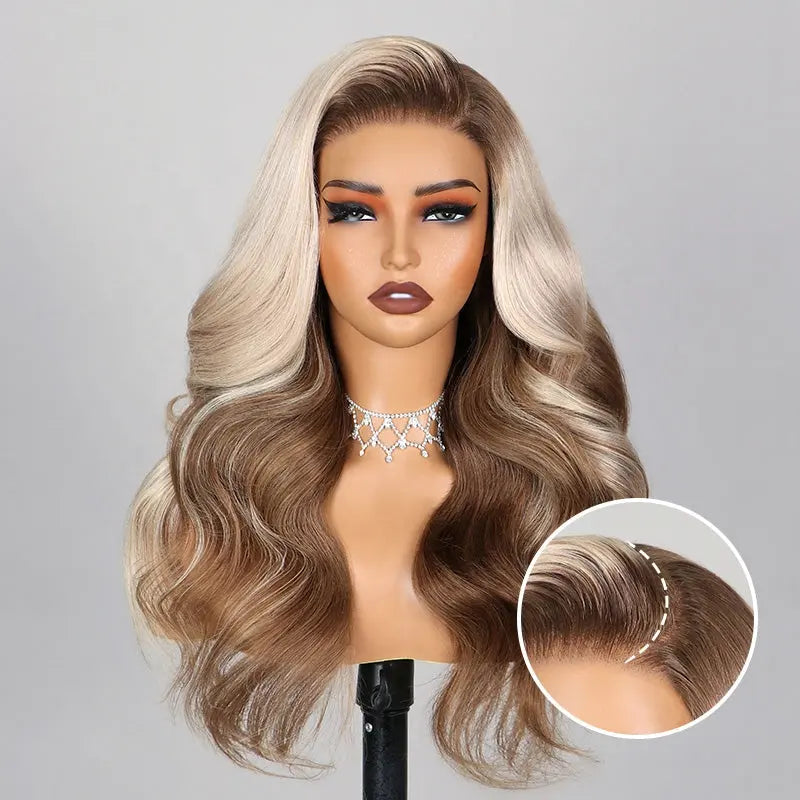6x5 Loose Body Wavy Glueless Wig - Ash Blonde Ombre